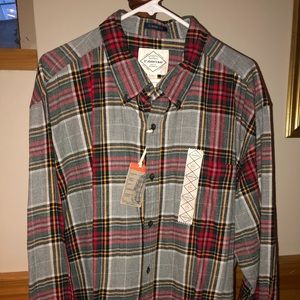 Mens St Johns Bay Flannel shirt red & grey XXL NWT